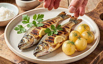 Grilled trout with herbs and lemon