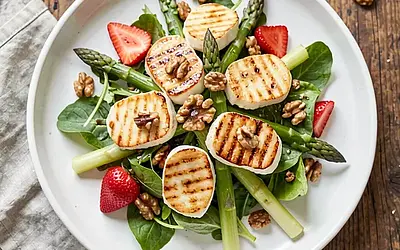 Grilled Halloumi Cheese and Spring Asparagus Salad