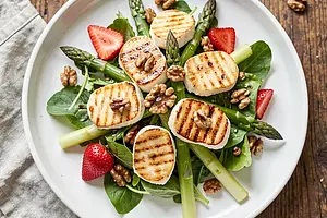 Grilled Halloumi Cheese and Spring Asparagus Salad