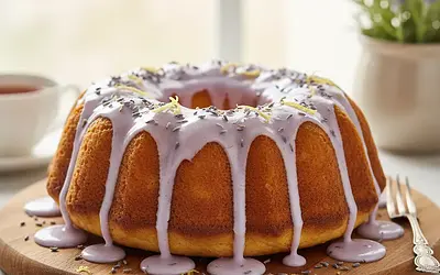 Puchata Babka Cytrynowa z Lawendowym Lukrem