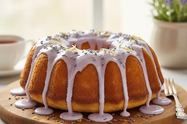 Puchata Babka Cytrynowa z Lawendowym Lukrem