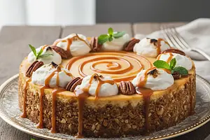 Sernik Królewski z Kajmakiem i Mascarpone na Orzechowym Spodzie