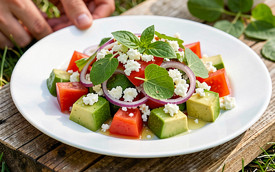 Avocado and Tomato Salad with Sorrel (May Day Twist)