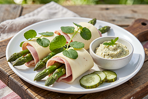 Cheese rolls with ham