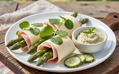 Cheese rolls with ham