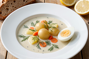 Dill soup with young potatoes (May Day twist)