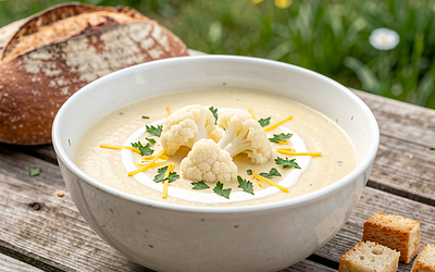 Cauliflower soup with cheese