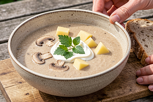 May Day Mushroom Soup with Potatoes
