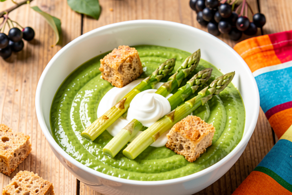 Krem z zielonego groszku na majówkę