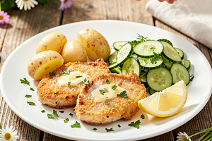 Pork chops in breadcrumbs