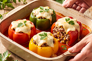 Stuffed Peppers with Ground Meat and Millet