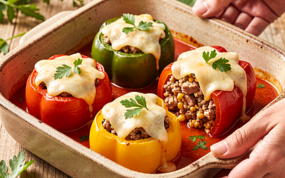Stuffed Peppers with Ground Meat and Millet