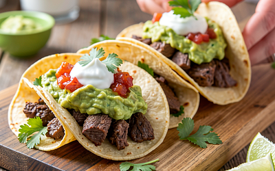 Tacos z wołowiną i guacamole