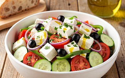 Greek Salad with Feta (May Day Twist)
