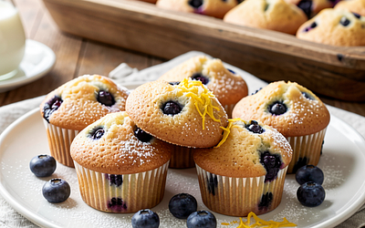 Blueberry Muffins with Buttermilk (May Day Classic with a Lemon Twist)
