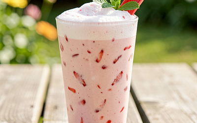 Strawberry-Rhubarb Cocktail with Yogurt for May Day