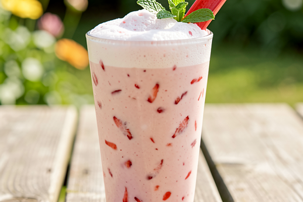 Koktajl truskawkowo-rabarbarowy z jogurtem na majówkę