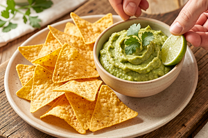 Tortilla Chips with Guacamole (for a May Day Snack)