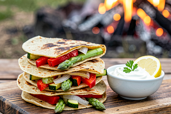 Tortilla z warzywami z ogniska (polska-nowoczesna)