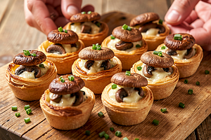 Mushroom Cupcakes under a Mushroom