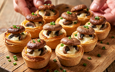 Mushroom Cupcakes under a Mushroom