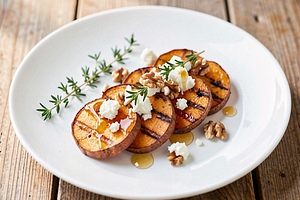 Grilled sweet potatoes with honey (Polish-modern appetizer)