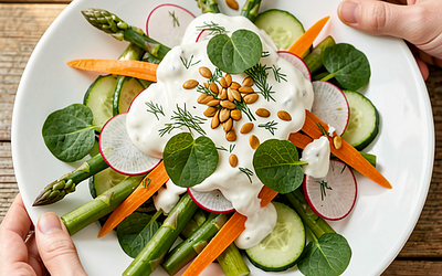 Young Vegetable Salad with Yogurt Dressing