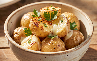 Ziemniaki pieczone z masłem czosnkowym