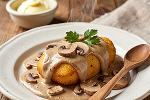 Dumplings with Mushroom Sauce