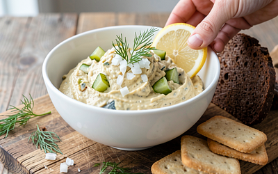 Vegetarian 'mackerel-style' pasta with pickled cucumber