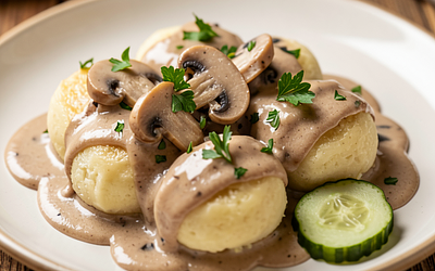 Potato Dumplings with Mushroom Sauce