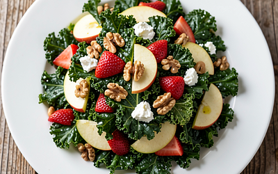 Kale Salad with Nuts and Fruits