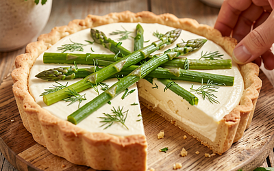 Tarta ze szparagami i ricottą