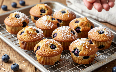 Muffiny z mąki kokosowej z jagodami