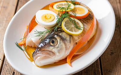Carp in Aspic with Spring Vegetables