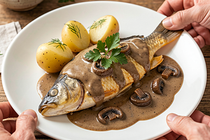 Carp in porcini sauce (Polish regional classic with a twist)
