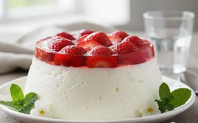 Fluffy Yogurt Cake with Strawberry Jelly Cold