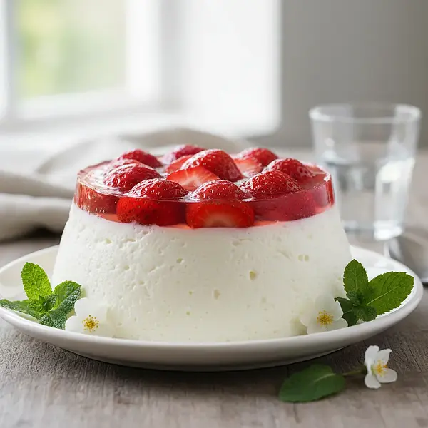 Fluffy Yogurt Cake with Strawberry Jelly Cold