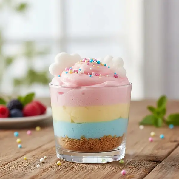 Rainbow Cloud - Three-Layer Jelly Mousse on a Biscuit Base
