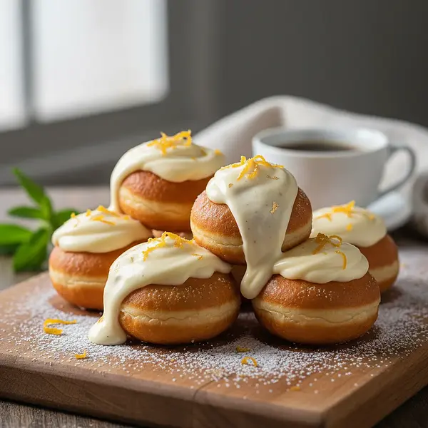 Mini Custard Doughnuts with Vanilla Cloud