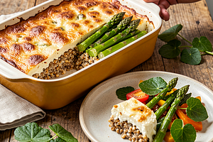 Buckwheat Casserole with Asparagus