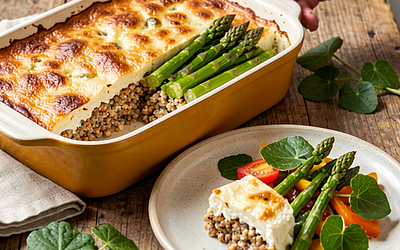 Buckwheat Casserole with Asparagus