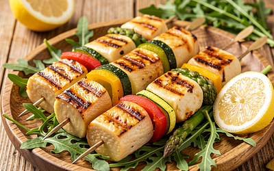 Vegetable and Oscypek Skewers (Vegetarian)