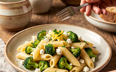 Pasta with Broccoli and Feta Cheese