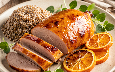 Roast Duck with Oranges and Honey Glaze
