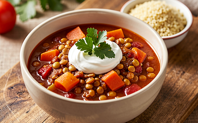Vegetarian Chili con Carne with Lentils