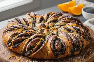 Poppy Seed Star Yeast Bread with a Hint of Orange