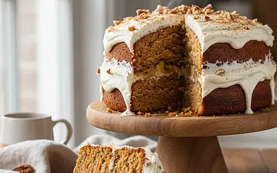 Aksamitne Ciasto Marchewkowo-Bananowe z Nutą Korzenną i Kremem Serowym