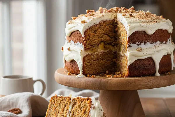 Aksamitne Ciasto Marchewkowo-Bananowe z Nutą Korzenną i Kremem Serowym