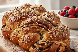 Chałka z Kruszonką o Smaku Masła Orzechowego i Czekoladą